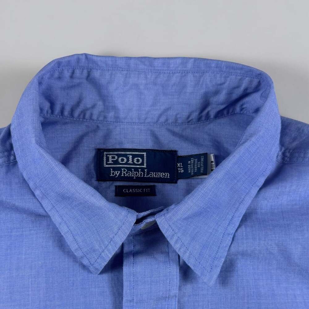 Polo Ralph Lauren Classic Fit End-on-End Workshirt Mens XL Blue Dual Pocket